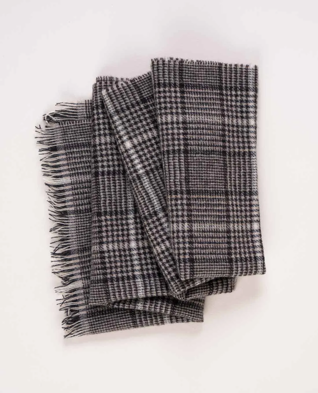 Cashmere Scarf - Beige and Brown Glen Plaid sold by Paolo Albizzati product image thumbnail 4