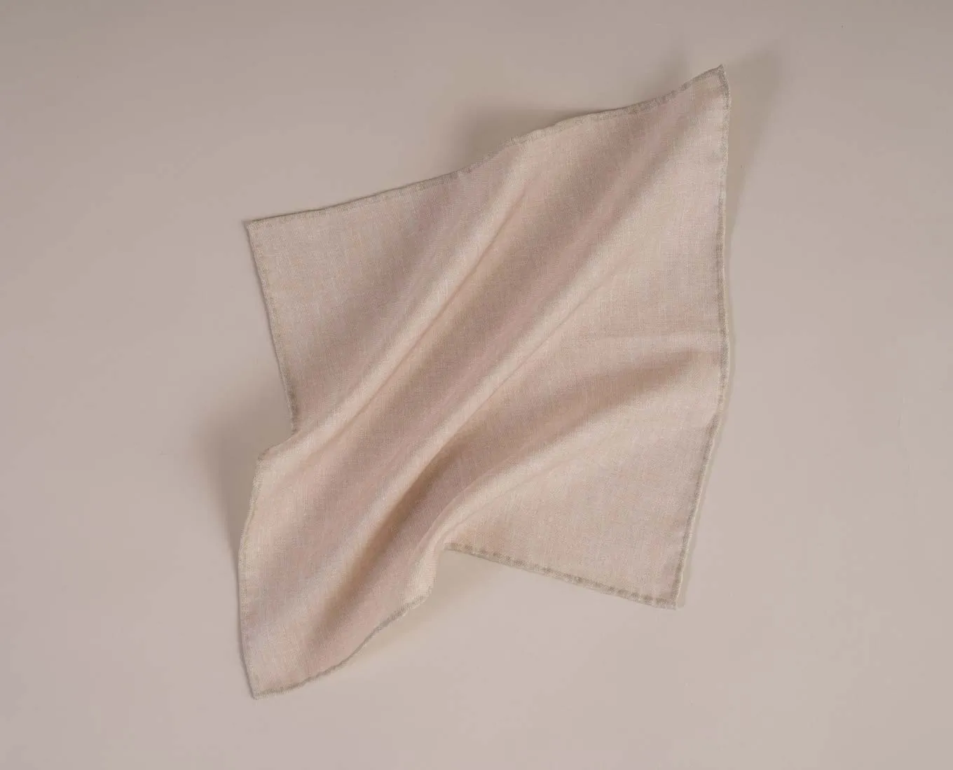 Reversible Silk Cotton Pocket Square - Pastel Pink Plain sold by Paolo Albizzati product image thumbnail 3