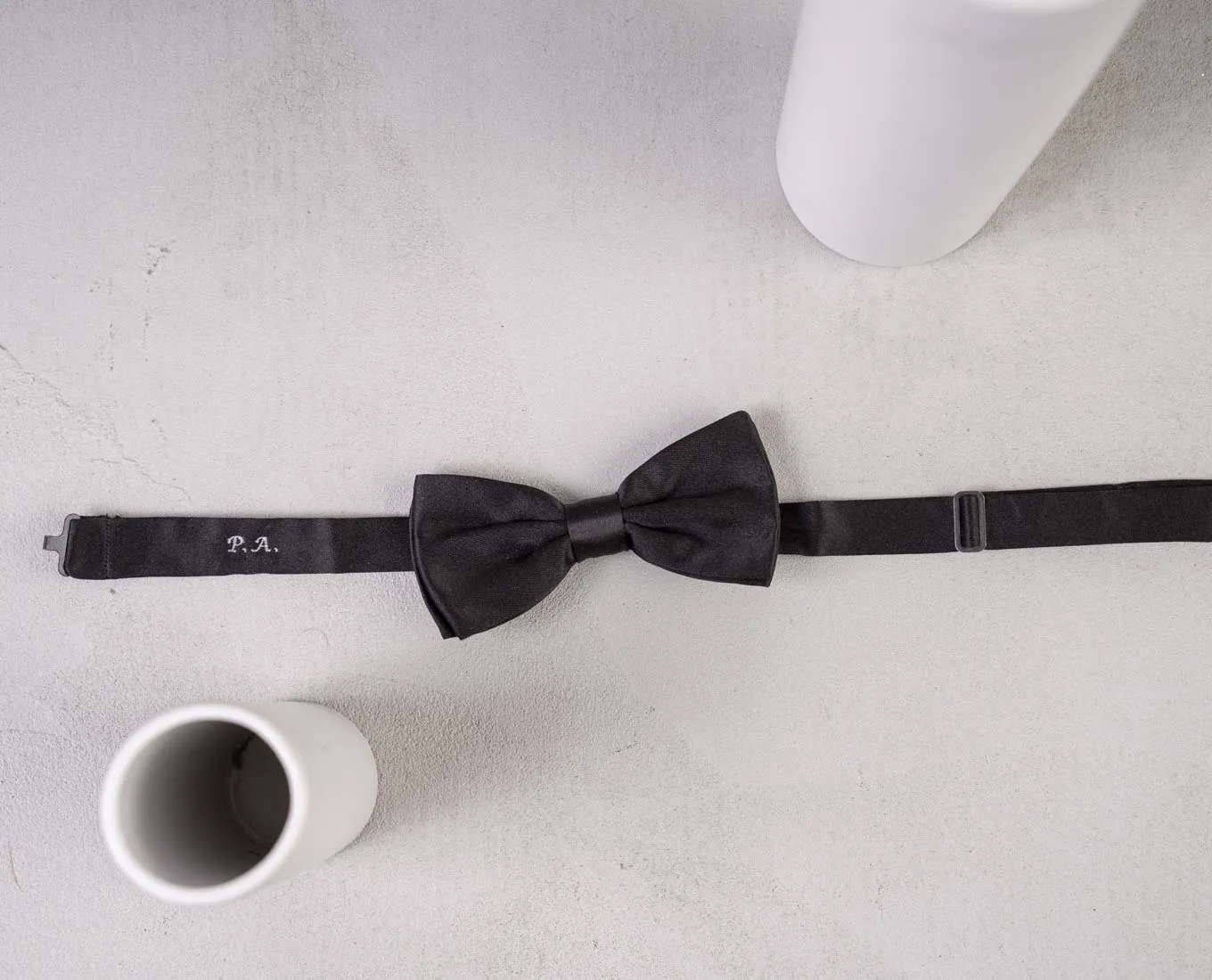 Slim Pre-Tied 6 cm Bow Tie - Black Silk Satin sold by Paolo Albizzati product image thumbnail 5