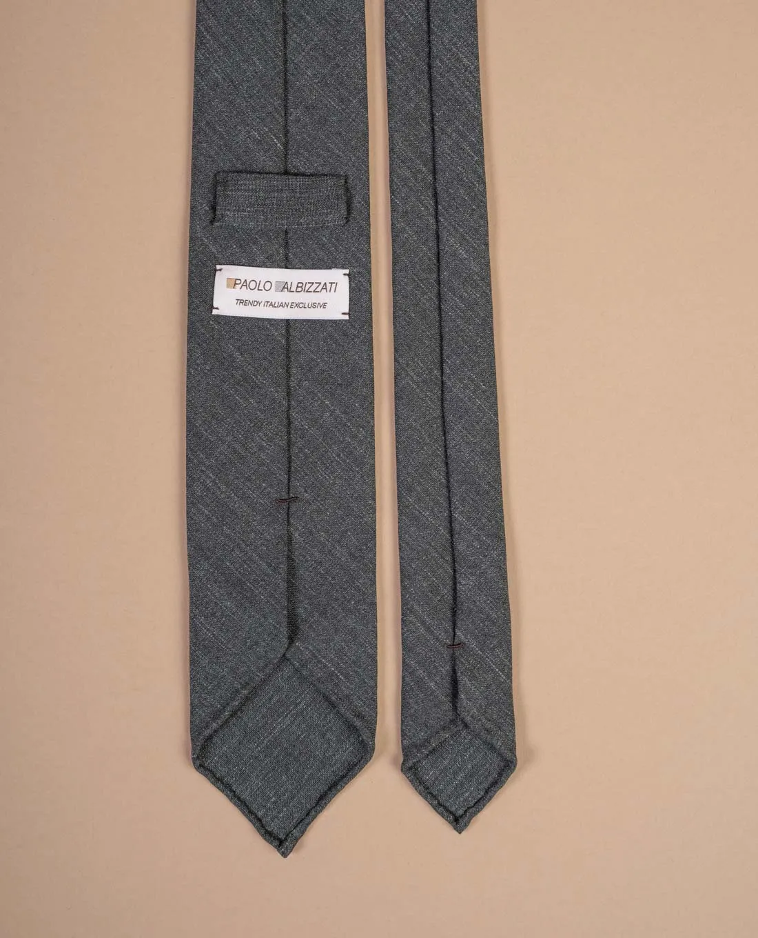 Lightweight Linen Tie - Military Green sold by Paolo Albizzati product image thumbnail 2