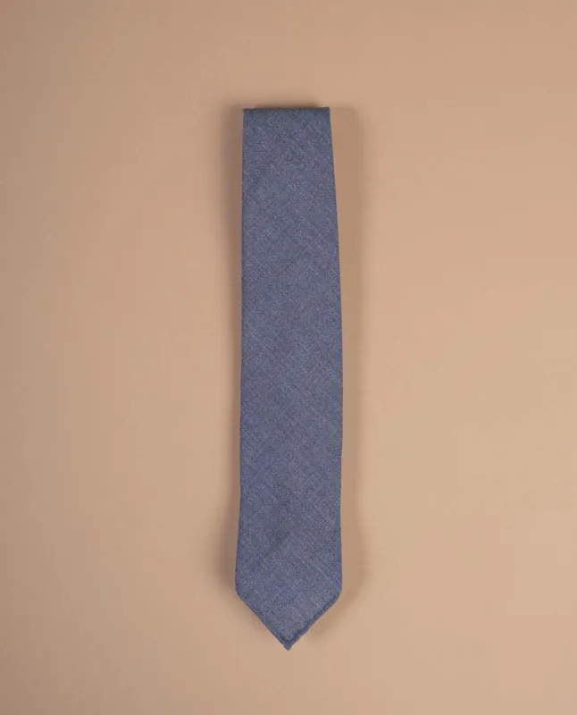 Lightweight Linen Tie - Denim Blue sold by Paolo Albizzati