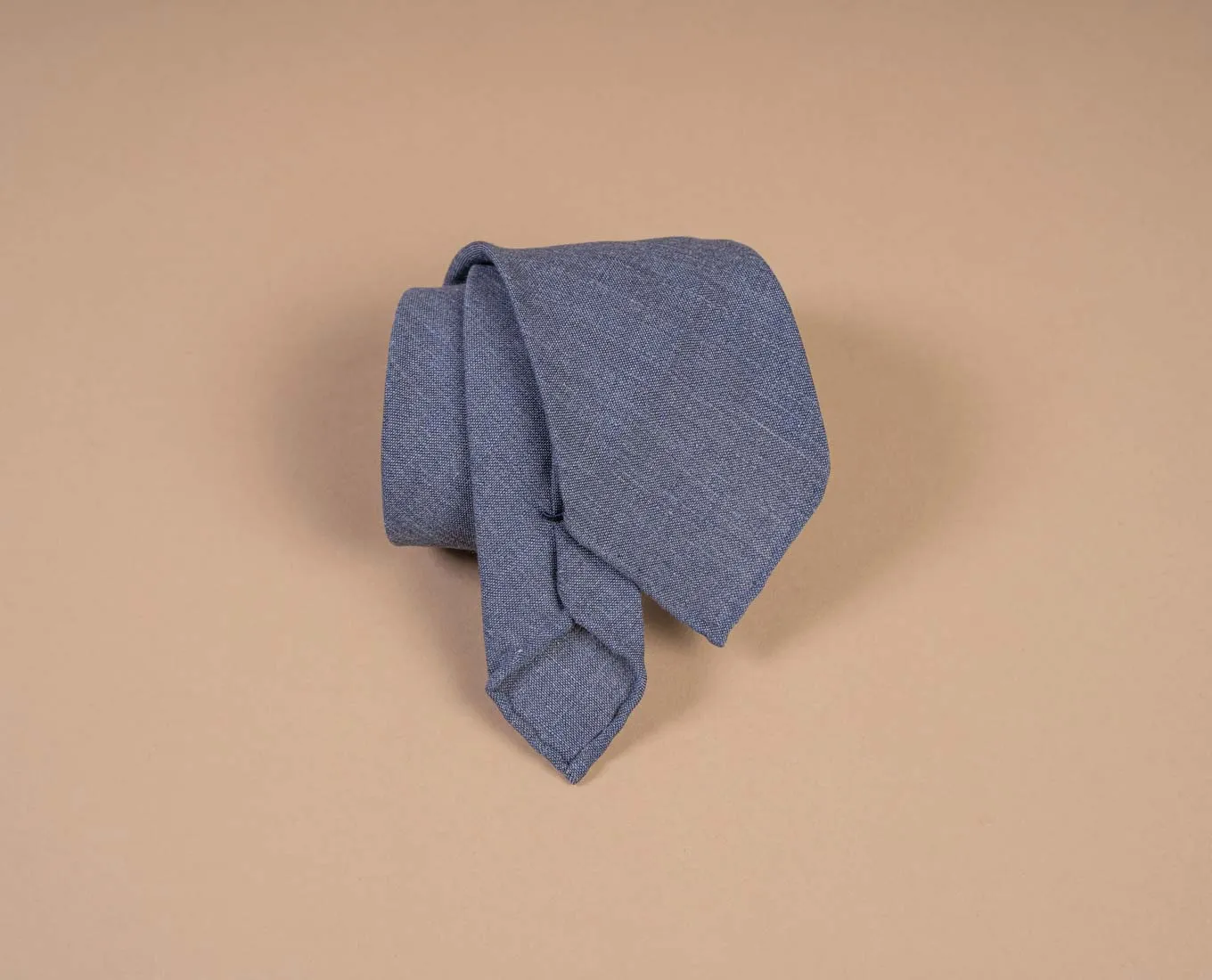 Lightweight Linen Tie - Denim Blue sold by Paolo Albizzati product image thumbnail 4