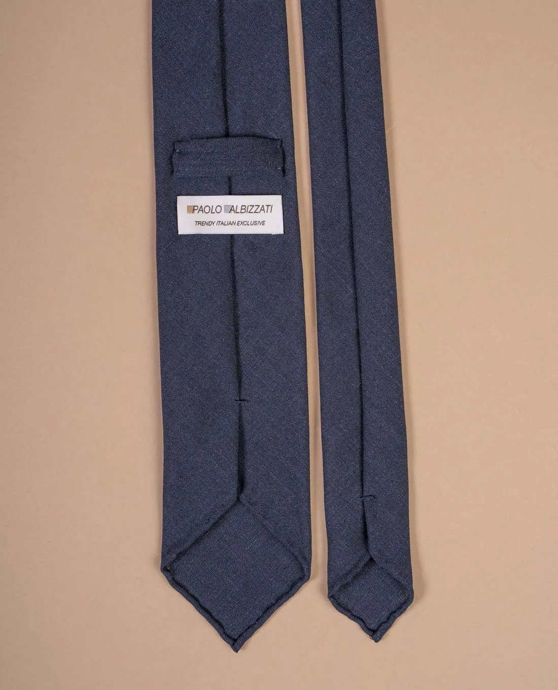 Lightweight Linen Tie - Navy Blue sold by Paolo Albizzati product image thumbnail 2