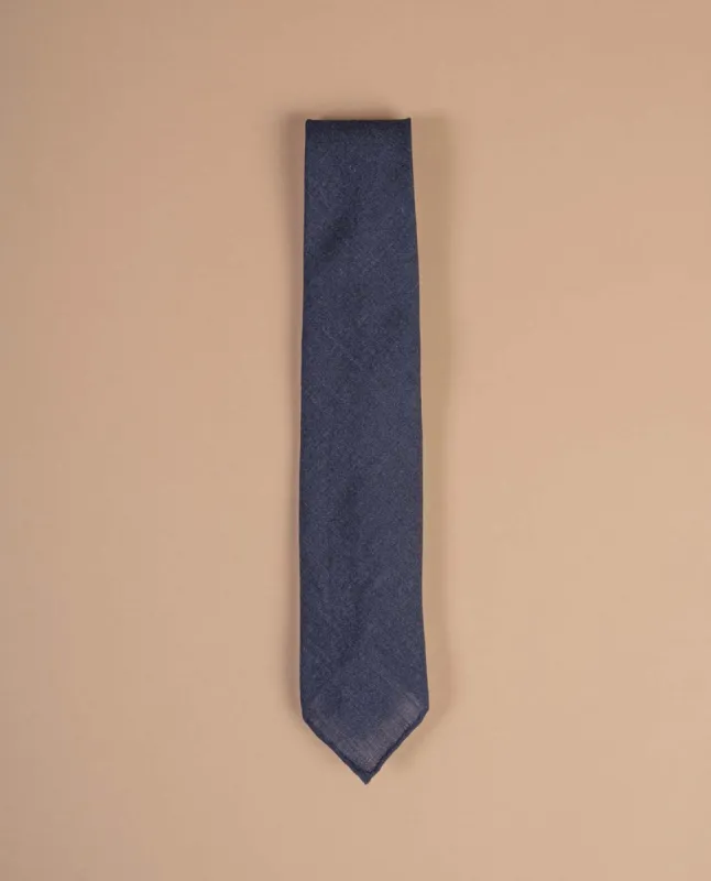 Lightweight Linen Tie - Navy Blue sold by Paolo Albizzati