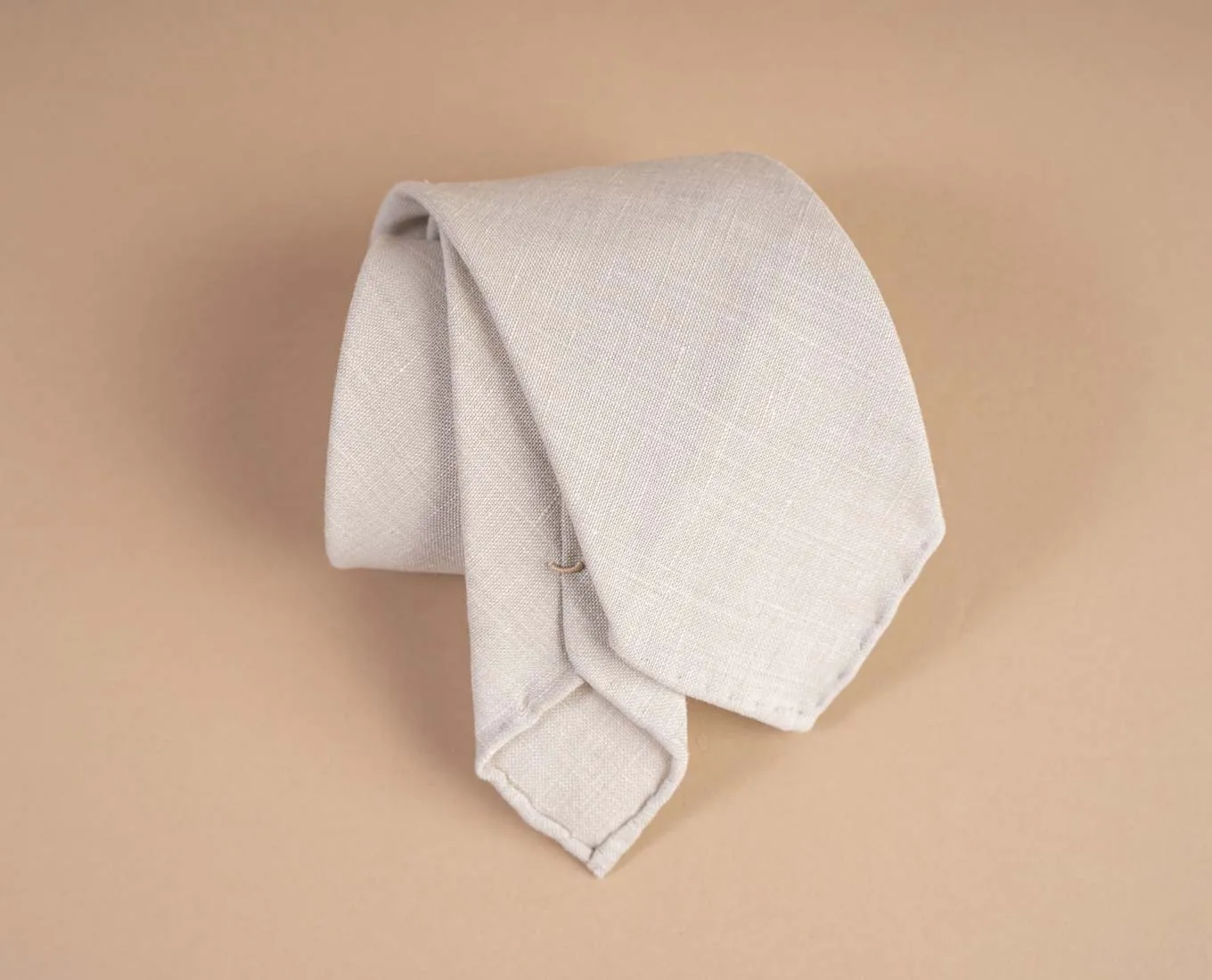 Lightweight Linen Tie - Beige sold by Paolo Albizzati product image thumbnail 5