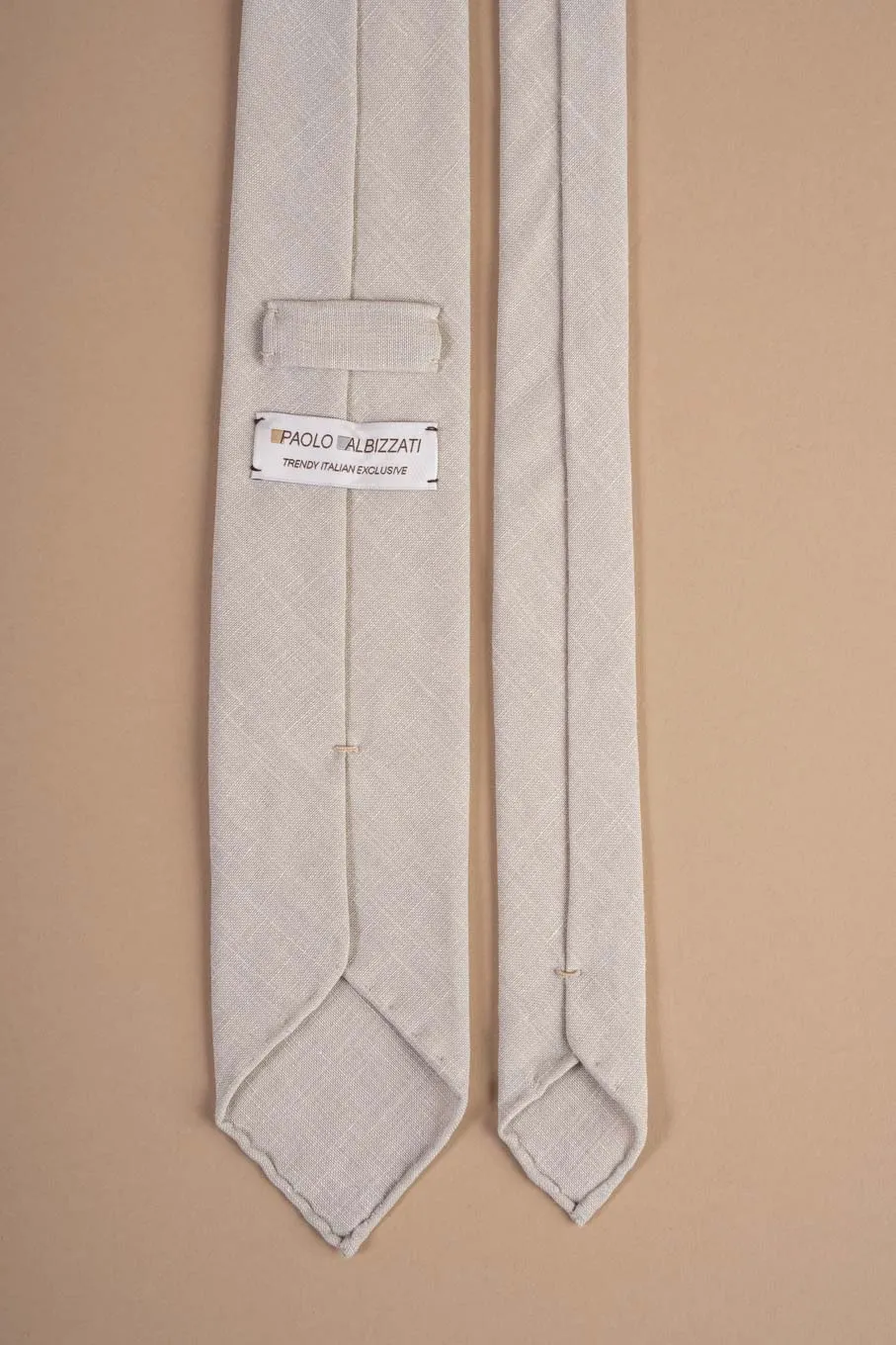 Lightweight Linen Tie - Beige sold by Paolo Albizzati product image thumbnail 3