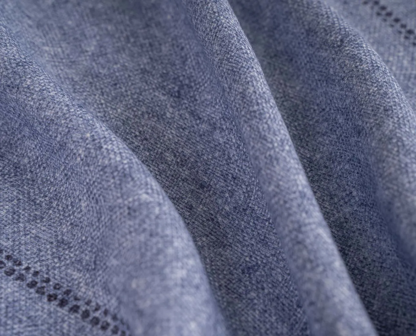 Linen and Cotton Pocket Square - Light Blue Dots sold by Paolo Albizzati product image thumbnail 2