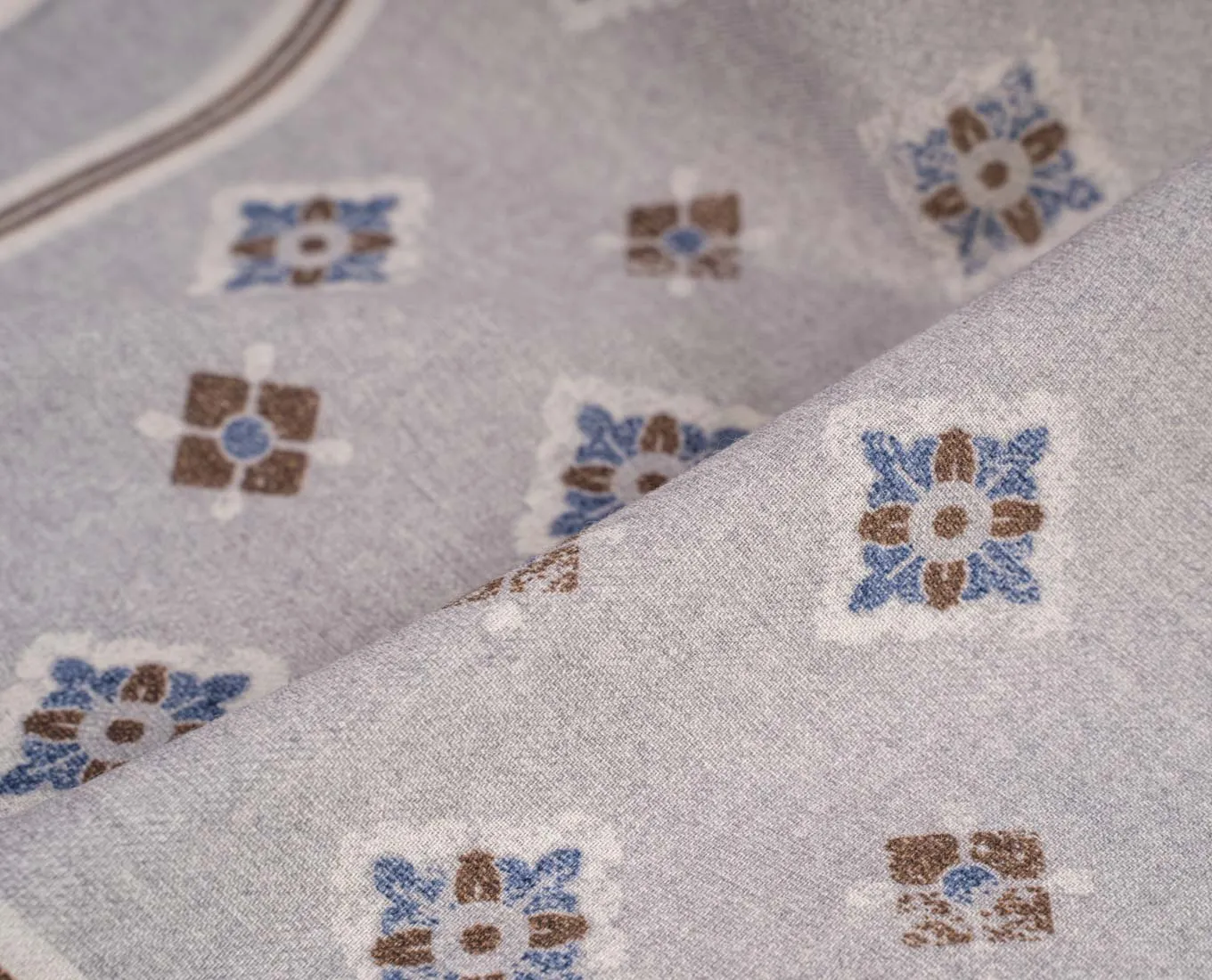 Wool Printed Scarf - Grey Medallion sold by Paolo Albizzati product image thumbnail 2