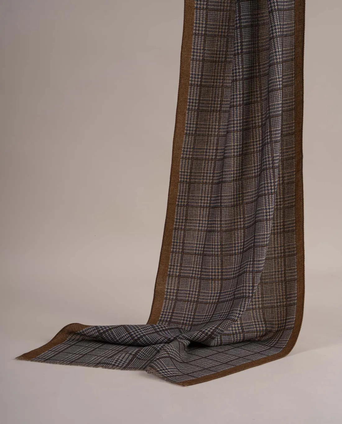 Wool Printed Scarf - Navy Blue Check sold by Paolo Albizzati product image thumbnail 3