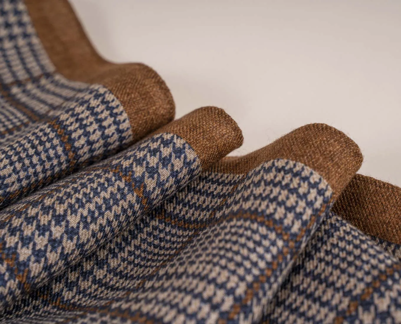 Wool Printed Scarf - Navy Blue Check sold by Paolo Albizzati product image thumbnail 5