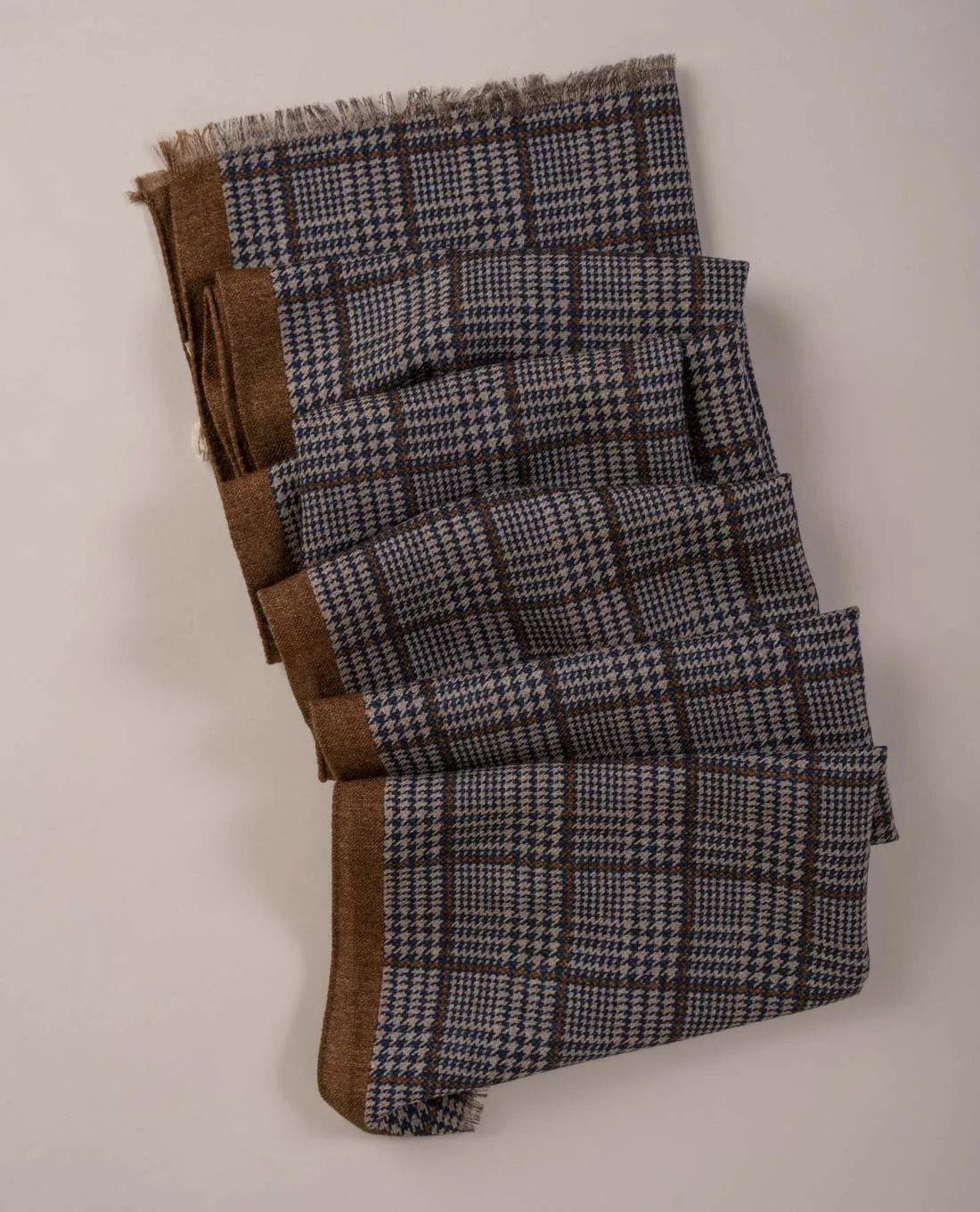 Wool Printed Scarf - Navy Blue Check sold by Paolo Albizzati product image thumbnail 2