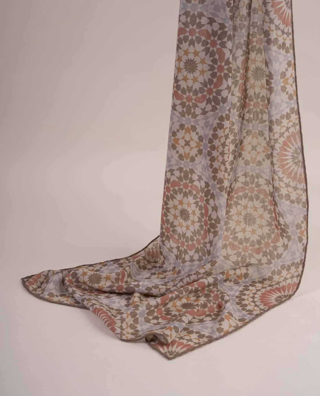 Soft Wool Scarf - Brown Geometric Print sold by Paolo Albizzati