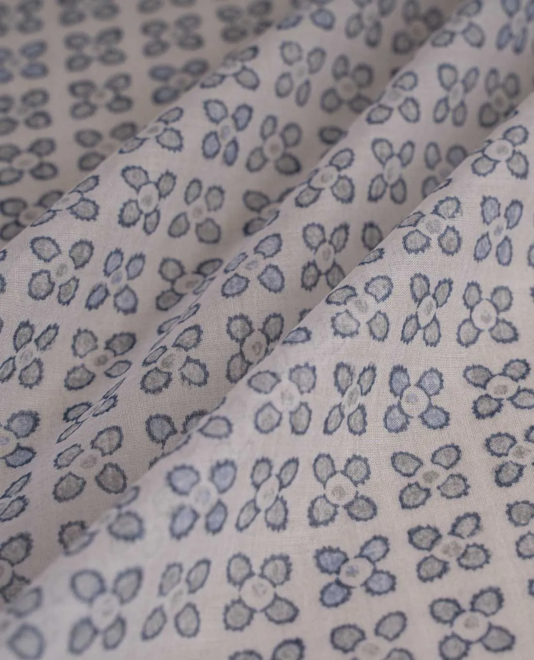 Bandana Scarf - Blue and White Vintage Floral Print Cotton sold by Paolo Albizzati product image thumbnail 2