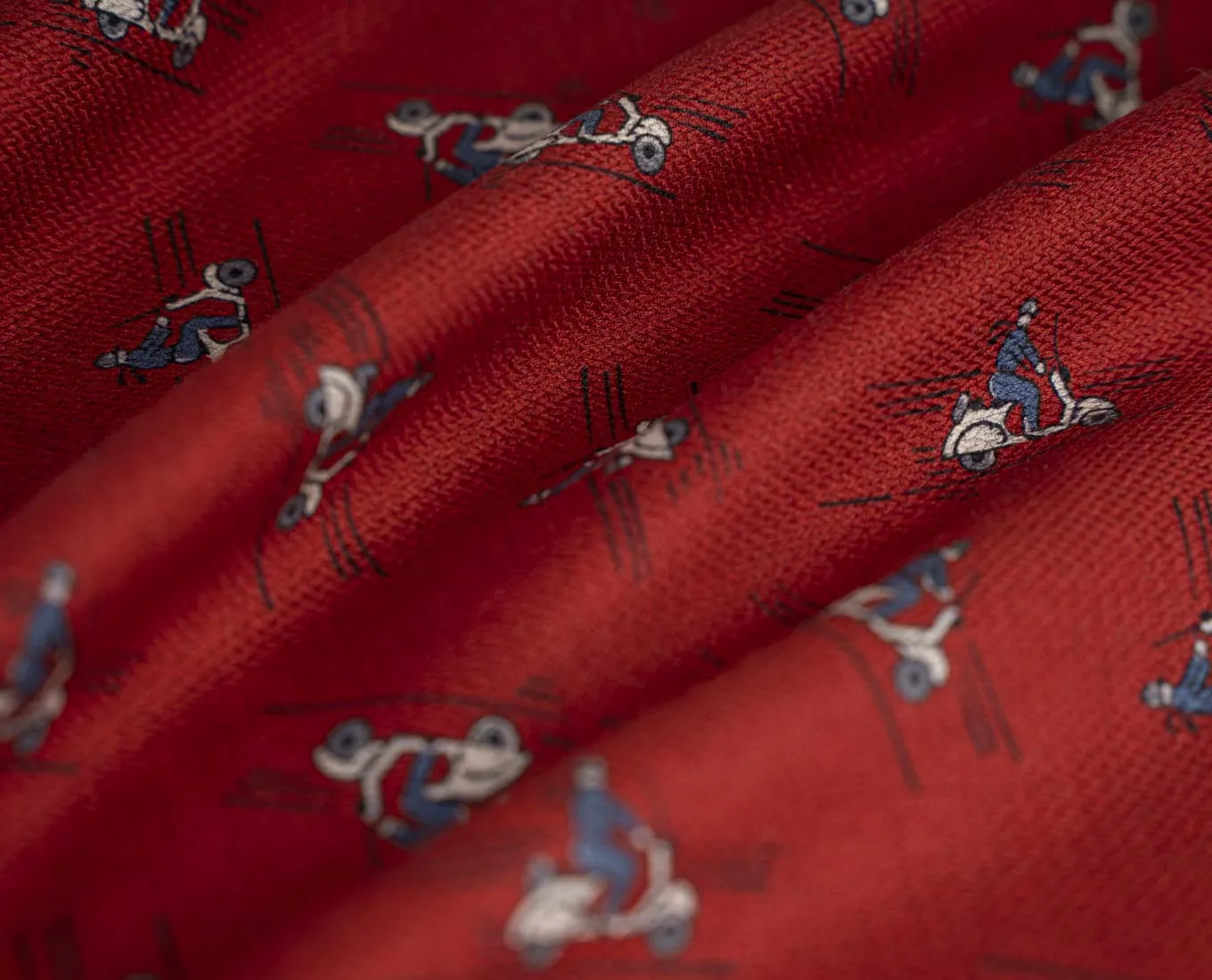 Reversible Silk Printed Pocket Square - Italian Lifestyle Red sold by Paolo Albizzati product image thumbnail 2