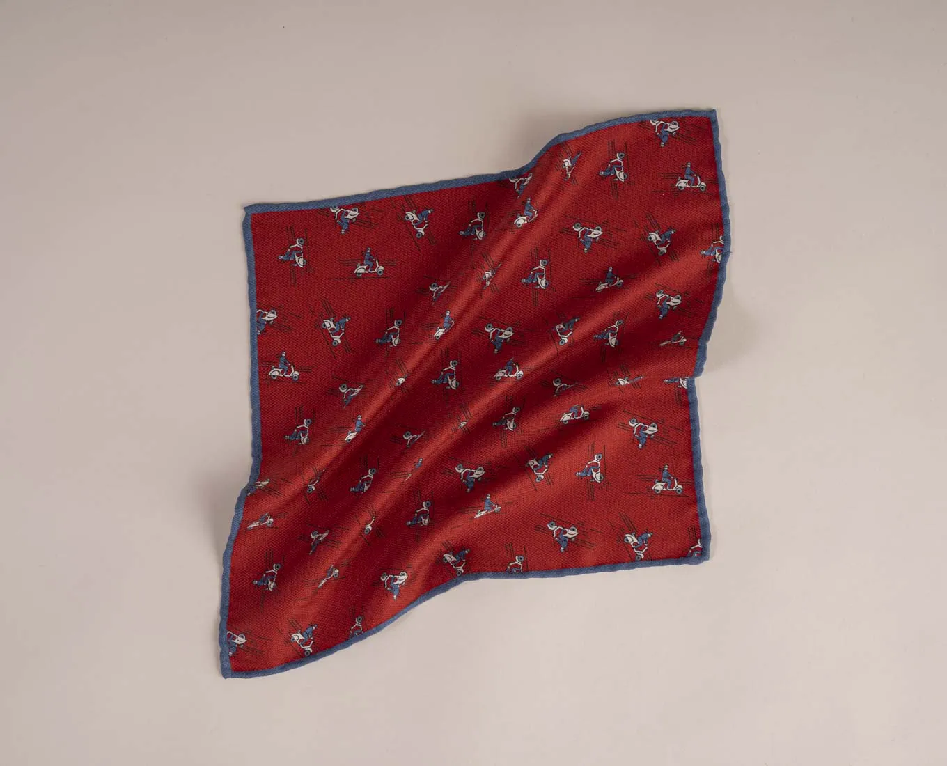 Reversible Silk Printed Pocket Square - Italian Lifestyle Red sold by Paolo Albizzati product image thumbnail 4