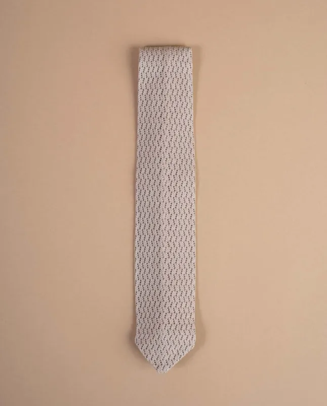Pointed Knitted Silk Tie - Grey Solid sold by Paolo Albizzati