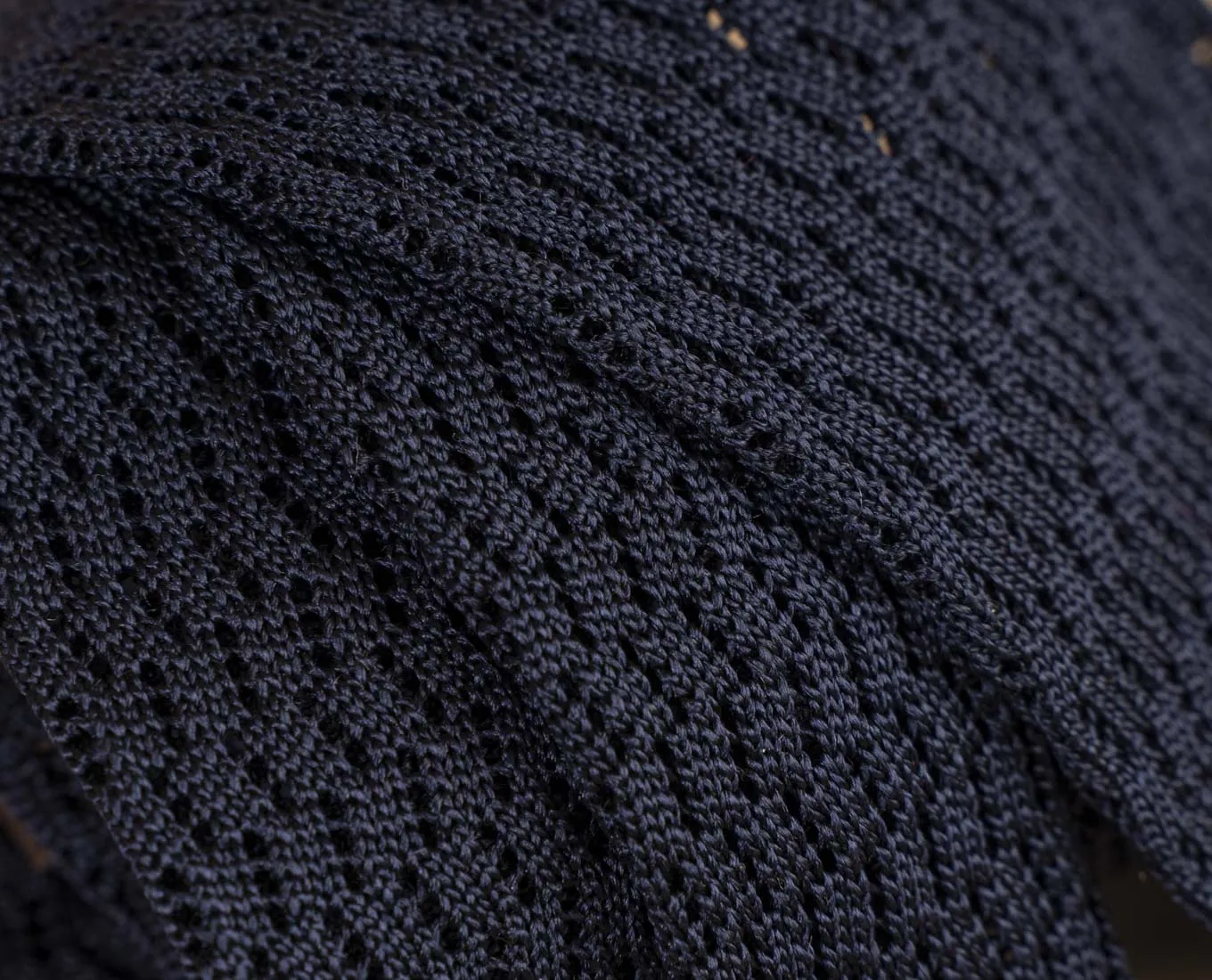 Pointed Knitted Silk Tie - Navy Blue Solid sold by Paolo Albizzati product image thumbnail 4