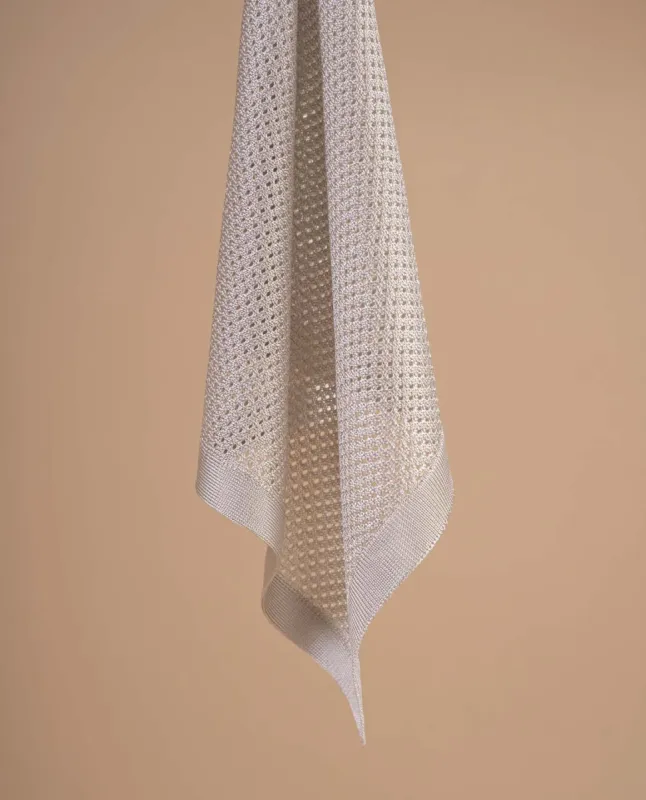 Knitted Silk Pocket Square - Light Gray Solid sold by Paolo Albizzati