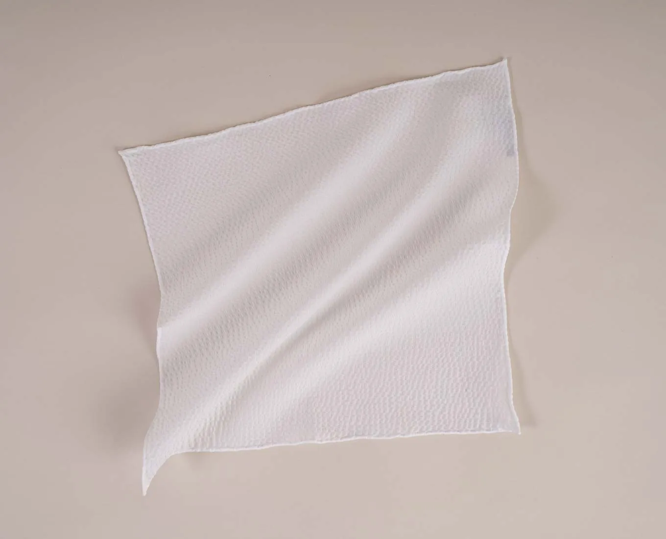 White Plain - Seersucker Cotton Pocket Square sold by Paolo Albizzati product image thumbnail 3
