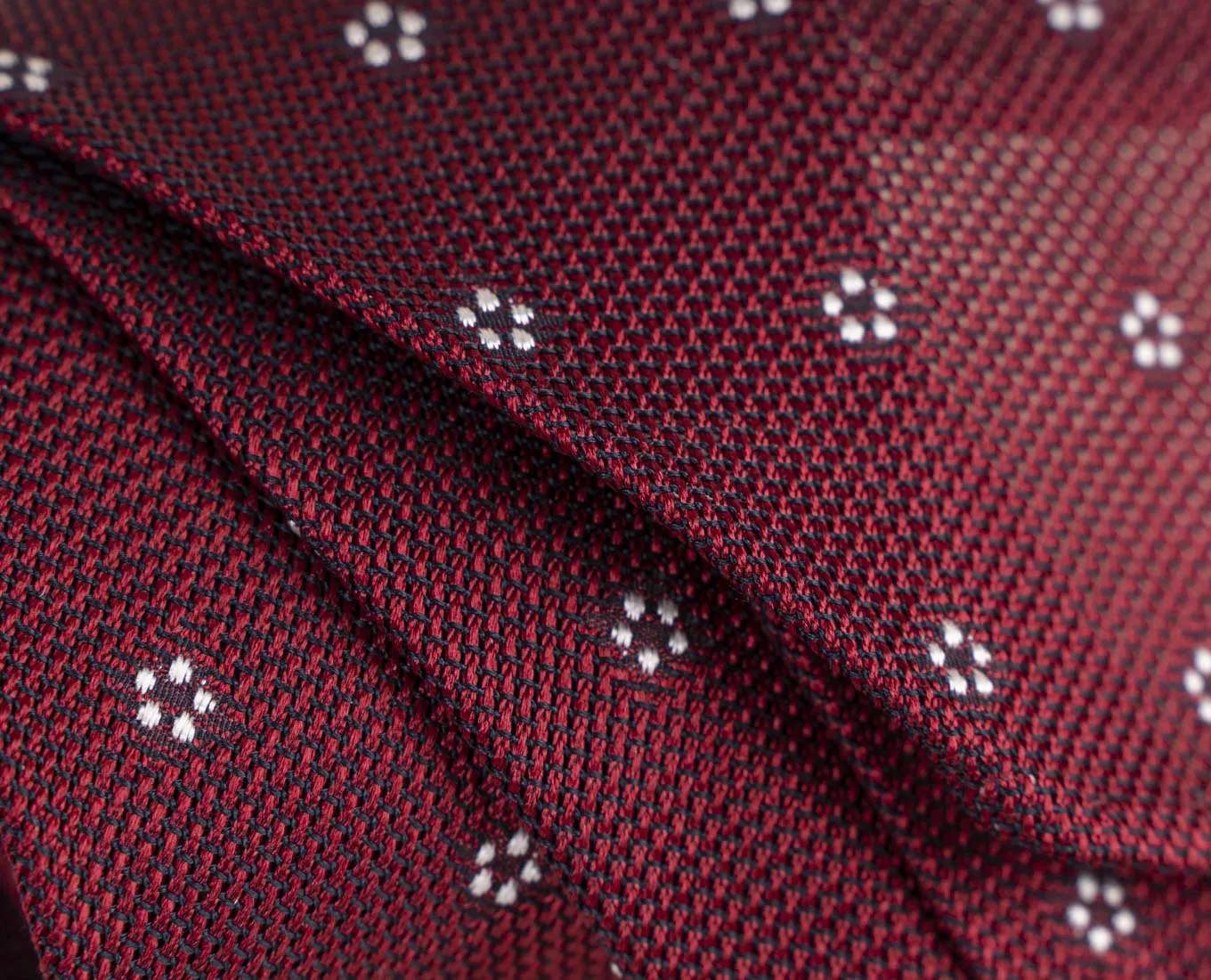 Original Grenadine Silk Tie - Burgundy and White Flower sold by Paolo Albizzati product image thumbnail 4