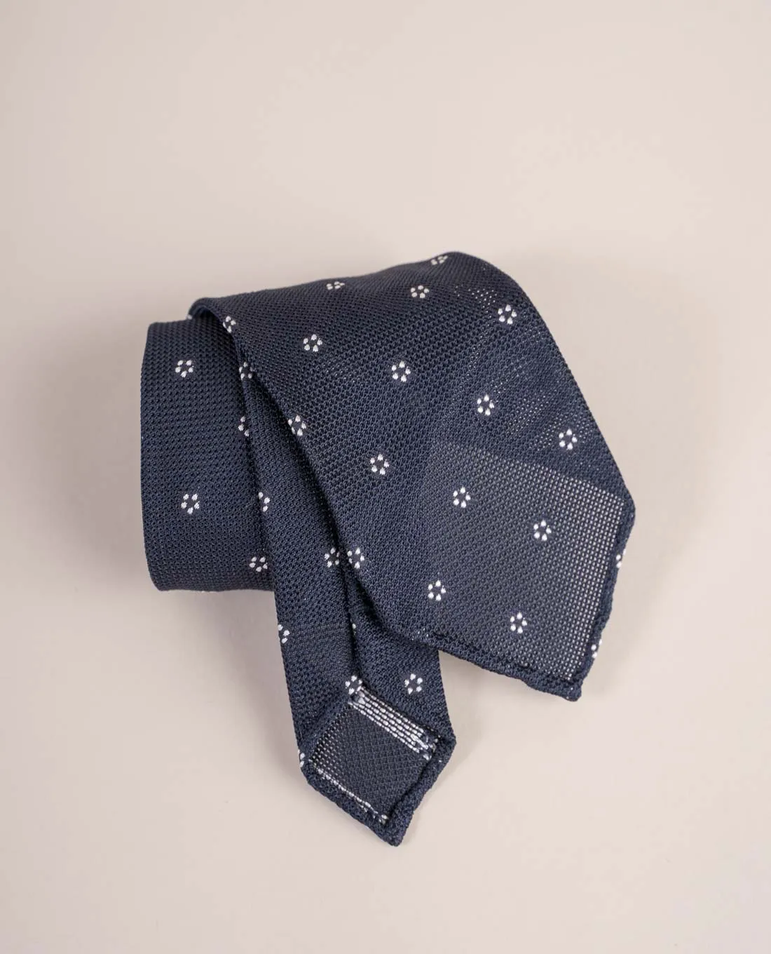 Original Grenadine Silk Tie - Navy and White Flower sold by Paolo Albizzati product image thumbnail 5