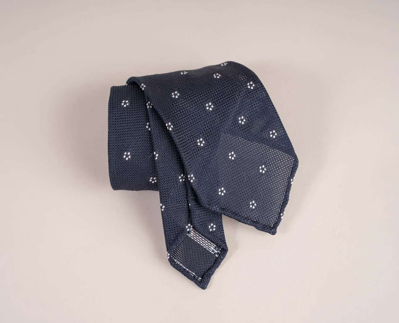 Original Grenadine Silk Tie - Navy and White Flower sold by Paolo Albizzati product image thumbnail 4