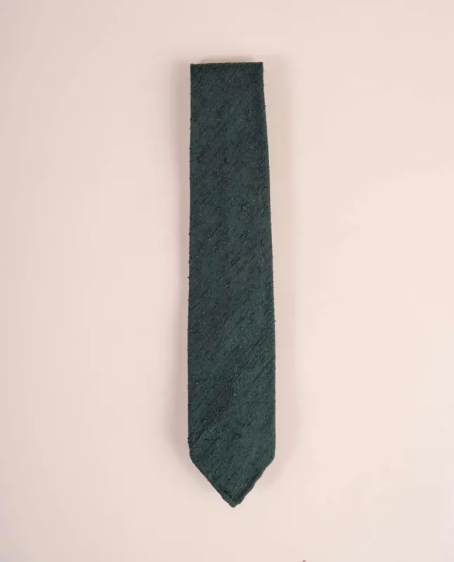 Shantung Silk Tie - Green Solid sold by Paolo Albizzati