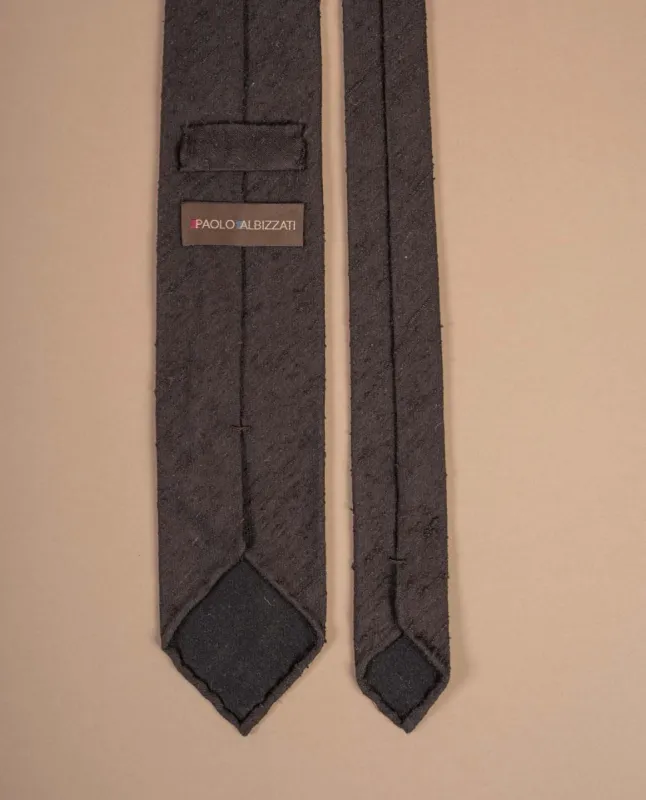 Shantung Silk Tie - Brown Solid sold by Paolo Albizzati
