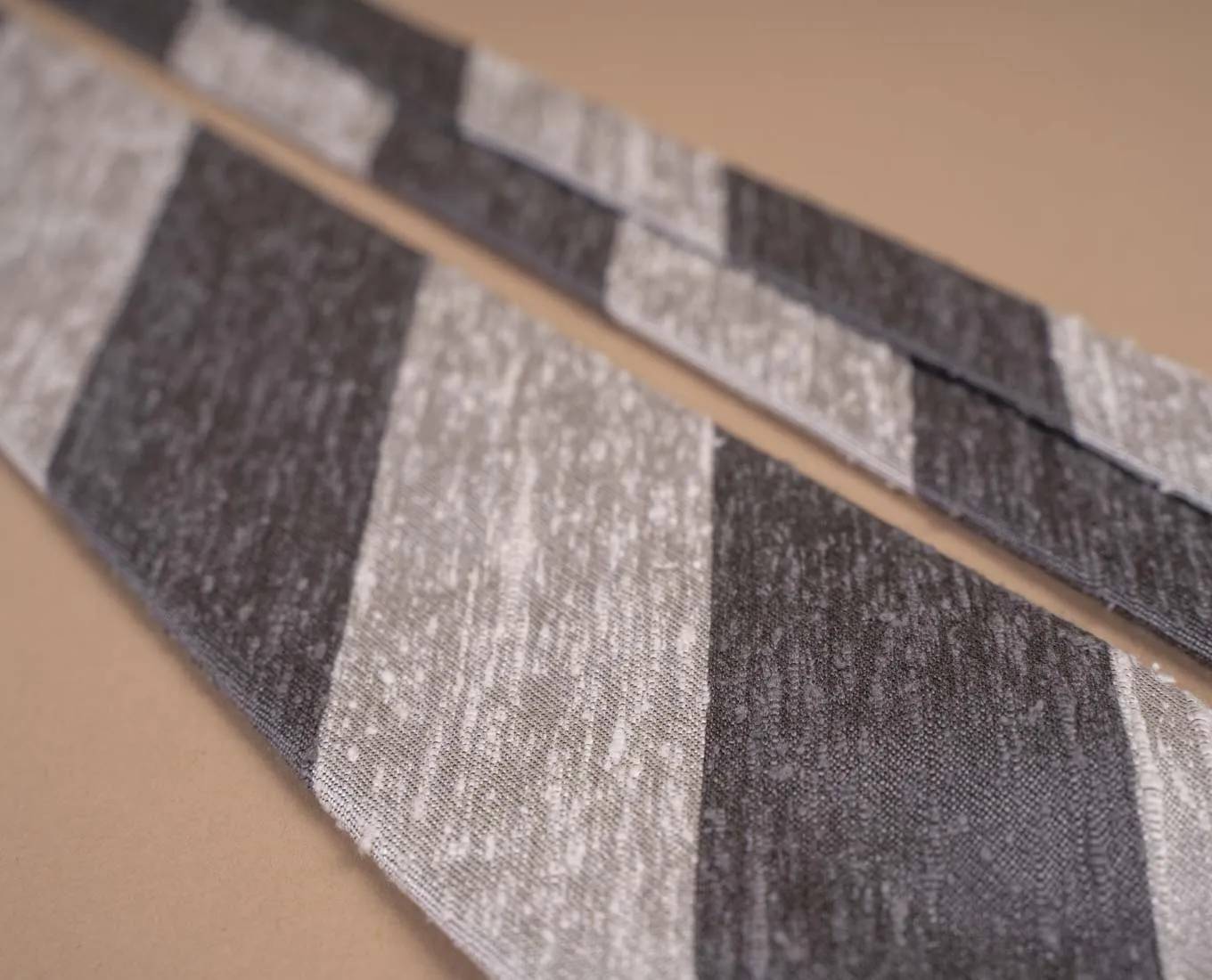 Shantung Silk Tie - Grey and White Stripes sold by Paolo Albizzati product image thumbnail 5