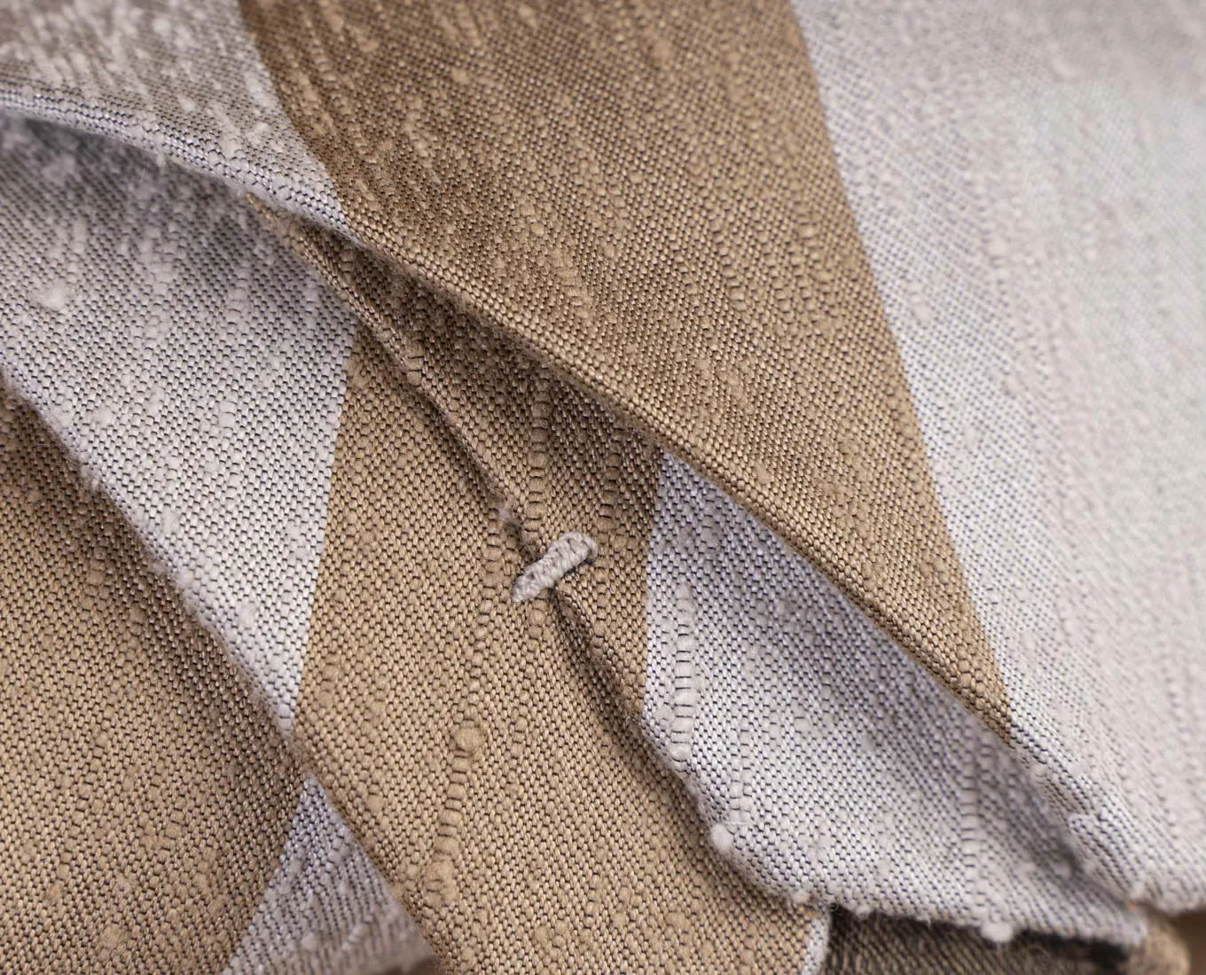 Shantung Silk Tie - Beige and White Stripes sold by Paolo Albizzati product image thumbnail 4