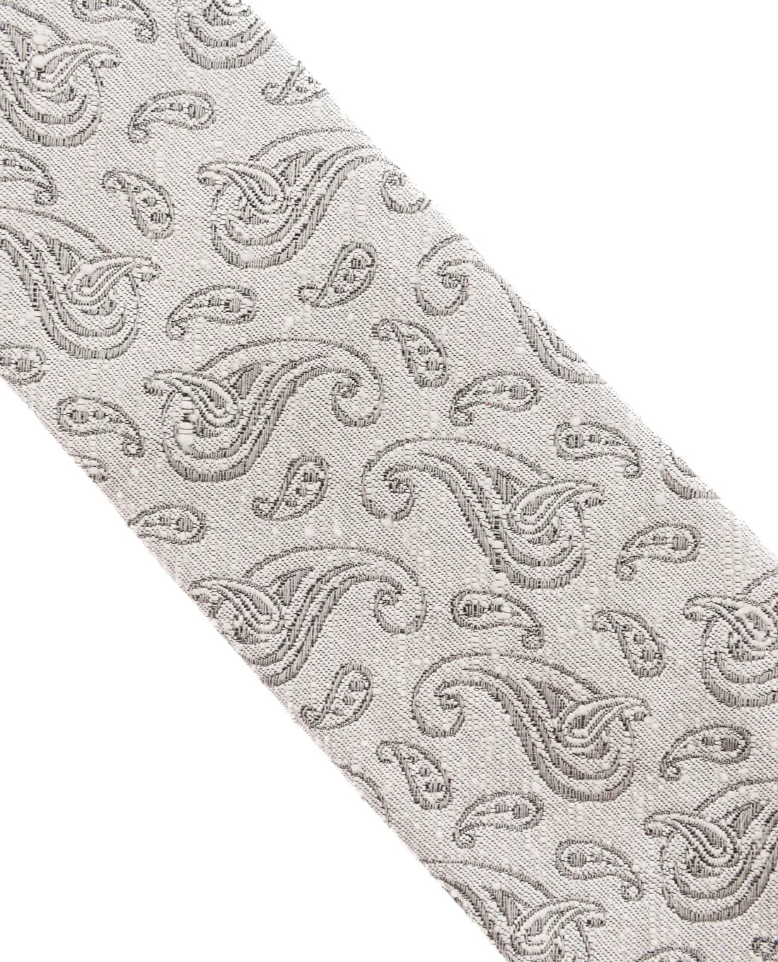 Shantung Silk Tie - White and Grey Paisley sold by Paolo Albizzati product image thumbnail 3