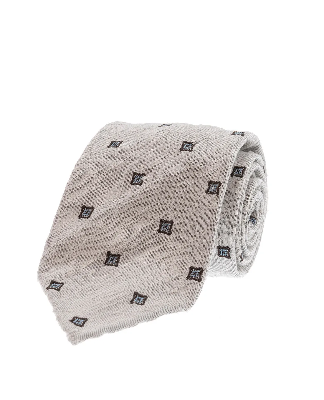 Shantung Silk Tie - Off-White Micro Motif sold by Paolo Albizzati