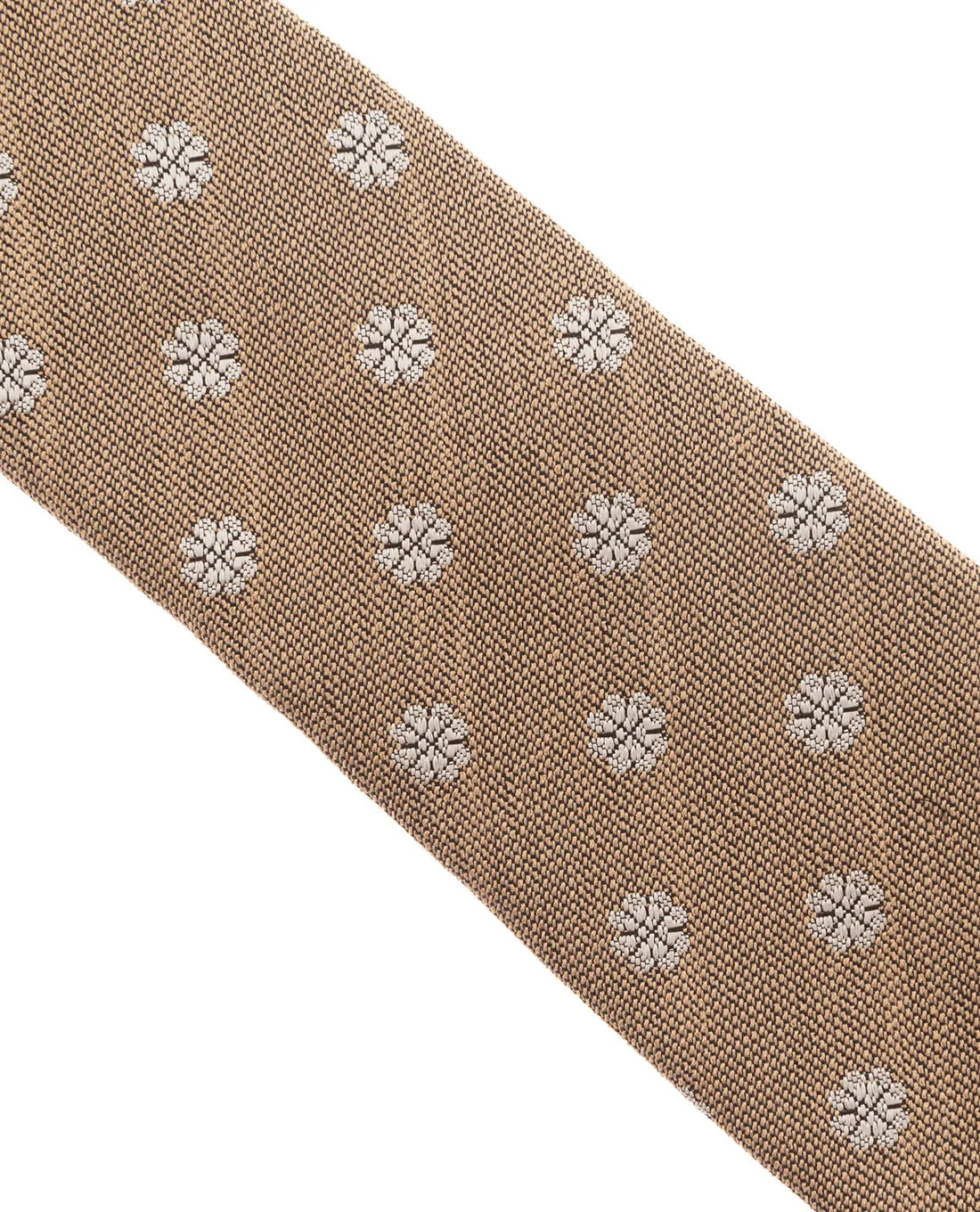 Bouclé Silk Tie - Beige and White Micro Motif sold by Paolo Albizzati product image thumbnail 3