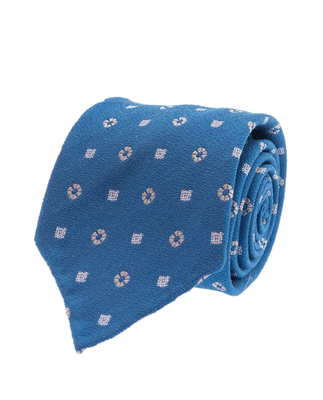 Bouclé Silk Tie - Royal Blue sold by Paolo Albizzati
