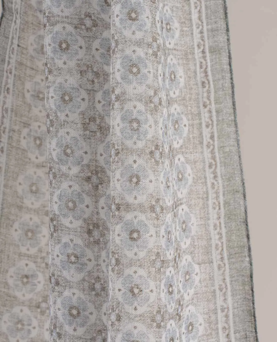 Linen Scarf - Beige Medallion Print sold by Paolo Albizzati product image thumbnail 2