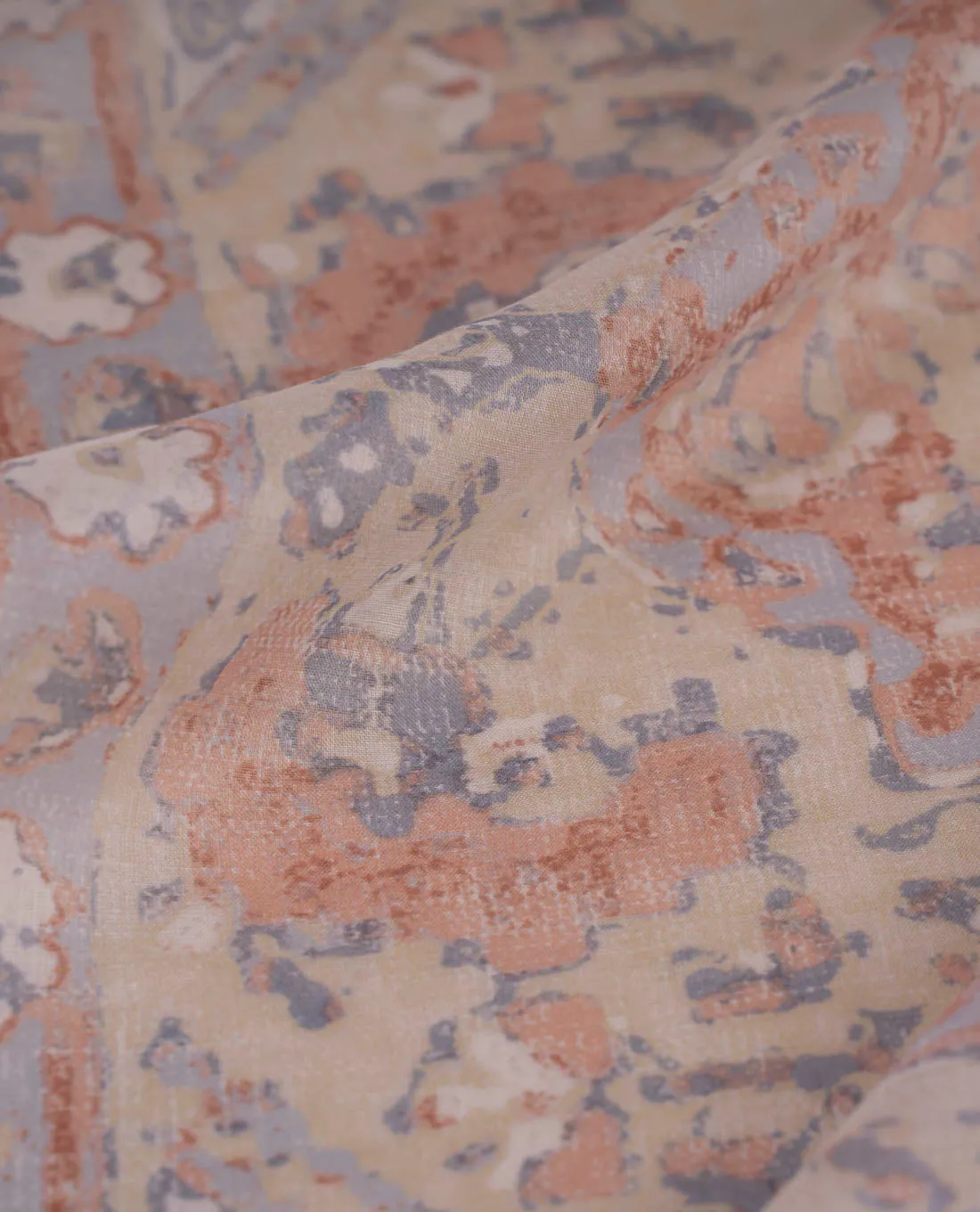 Bandana Scarf - Pastel Yellow and Blue Vintage Paisley Print Cotton sold by Paolo Albizzati product image thumbnail 2