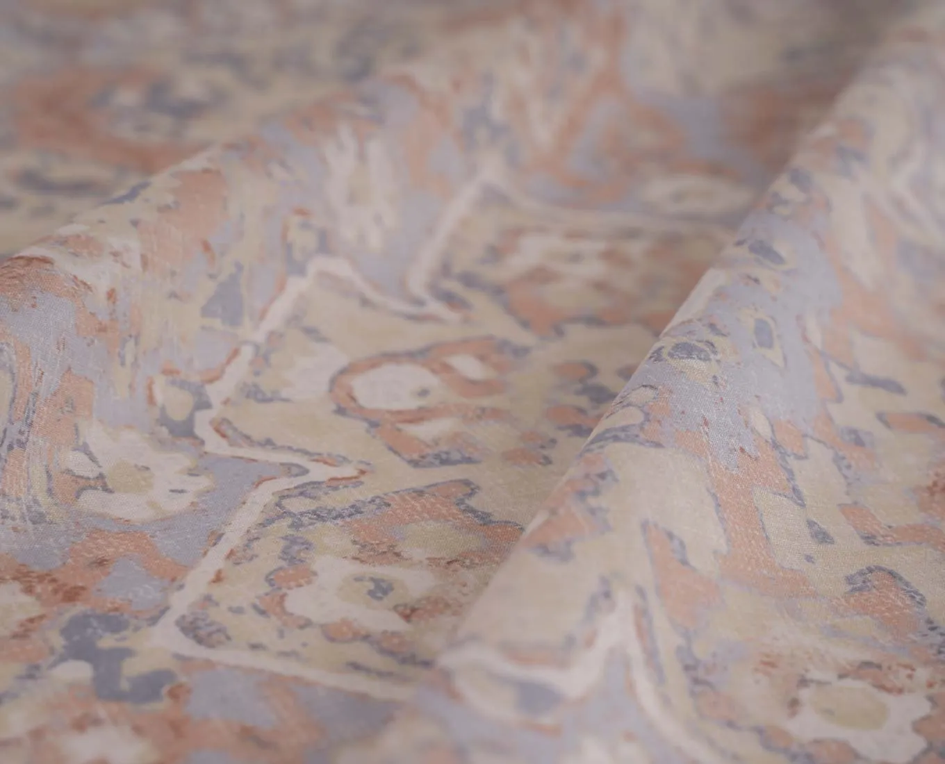 Bandana Scarf - Pastel Yellow and Blue Vintage Paisley Print Cotton sold by Paolo Albizzati product image thumbnail 5