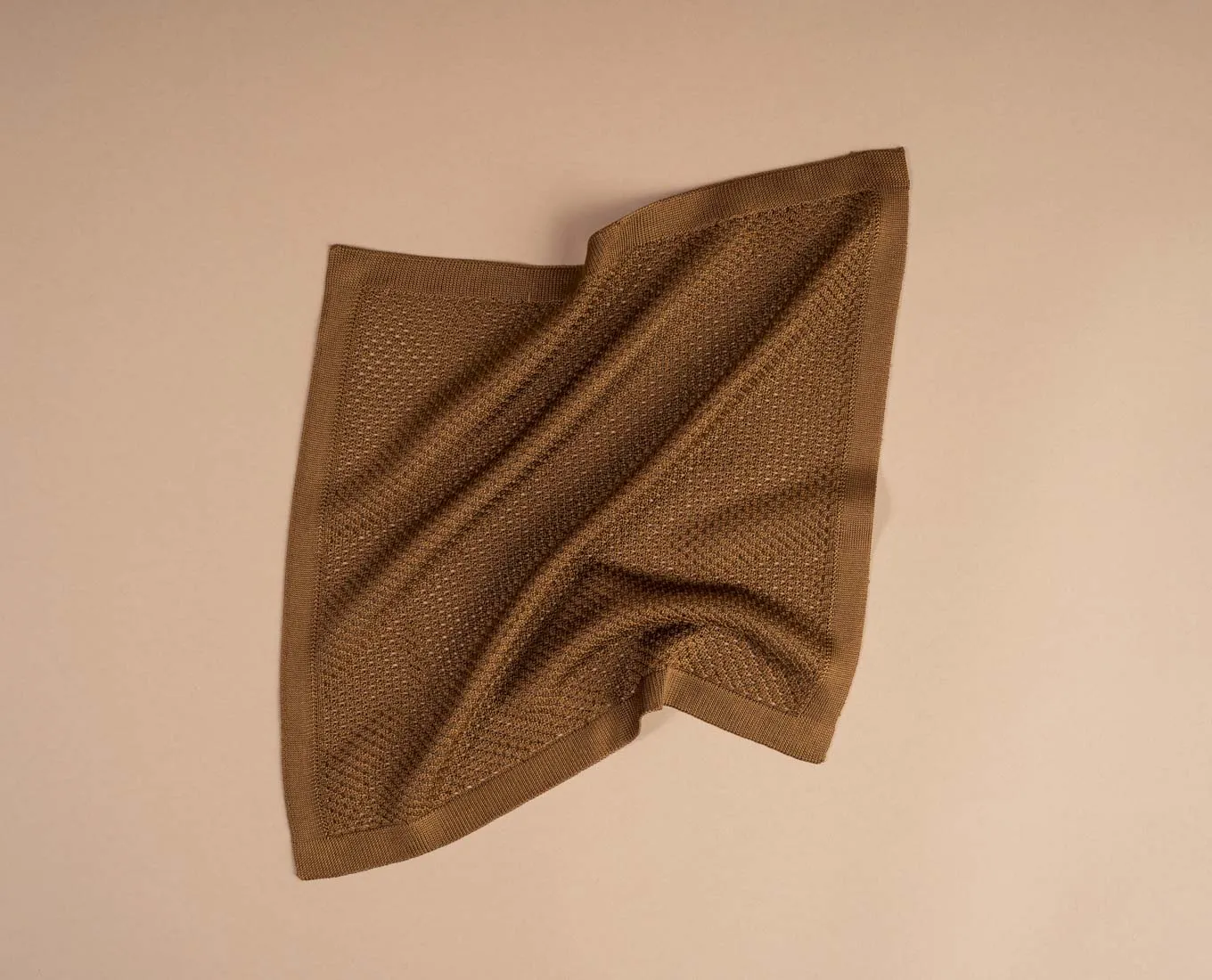 Knitted Silk Pocket Square - Rust Solid sold by Paolo Albizzati product image thumbnail 3