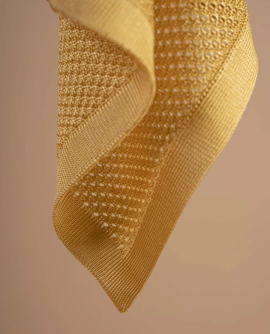 Knitted Silk Pocket Square - Yellow Solid sold by Paolo Albizzati product image thumbnail 5