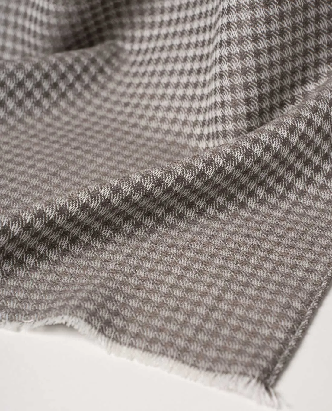 Wool Woven Scarf - Brown Gingham sold by Paolo Albizzati product image thumbnail 2