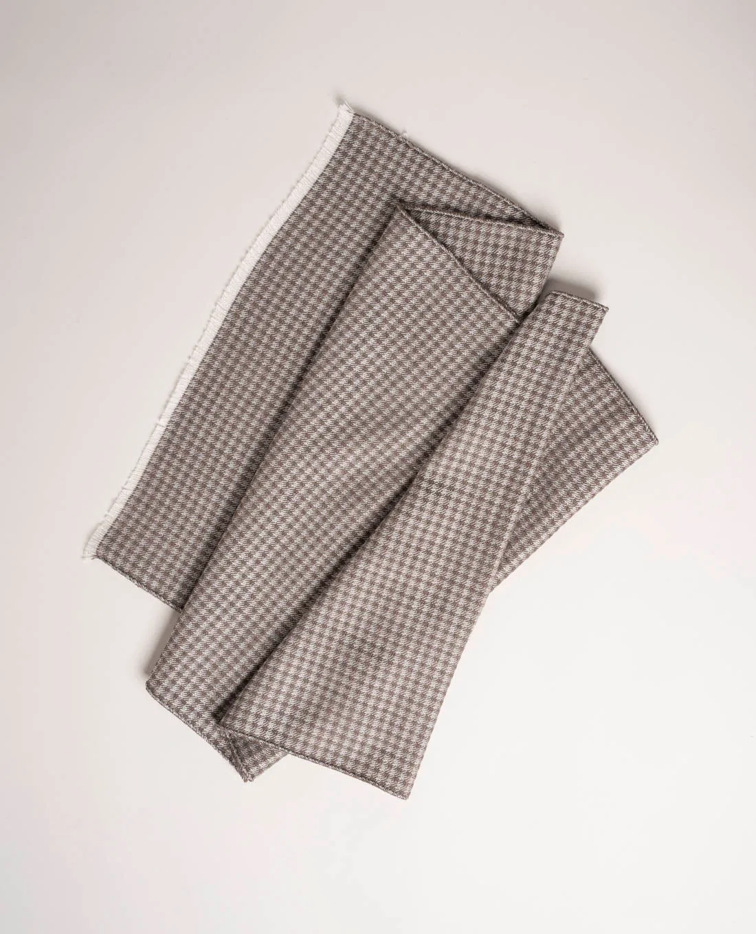 Wool Woven Scarf - Brown Gingham sold by Paolo Albizzati product image thumbnail 3