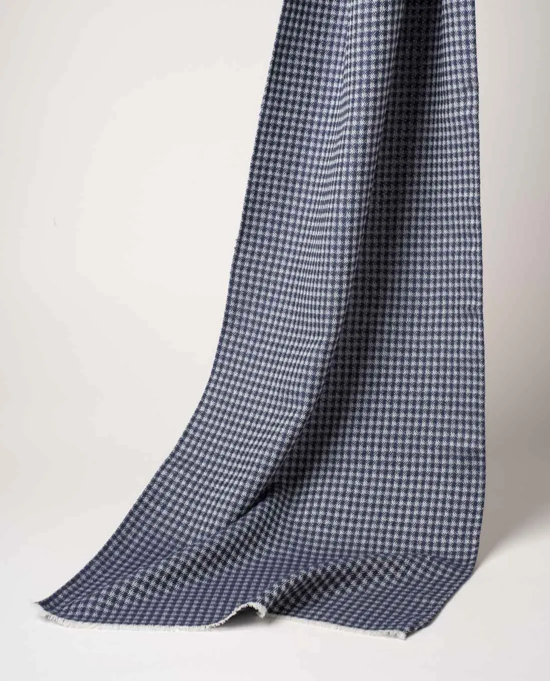 Wool Woven Scarf - Blue Gingham sold by Paolo Albizzati product image thumbnail 3