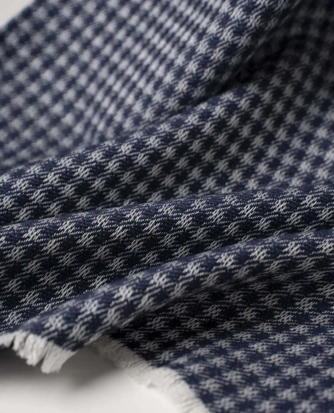 Wool Woven Scarf - Blue Gingham sold by Paolo Albizzati product image thumbnail 2