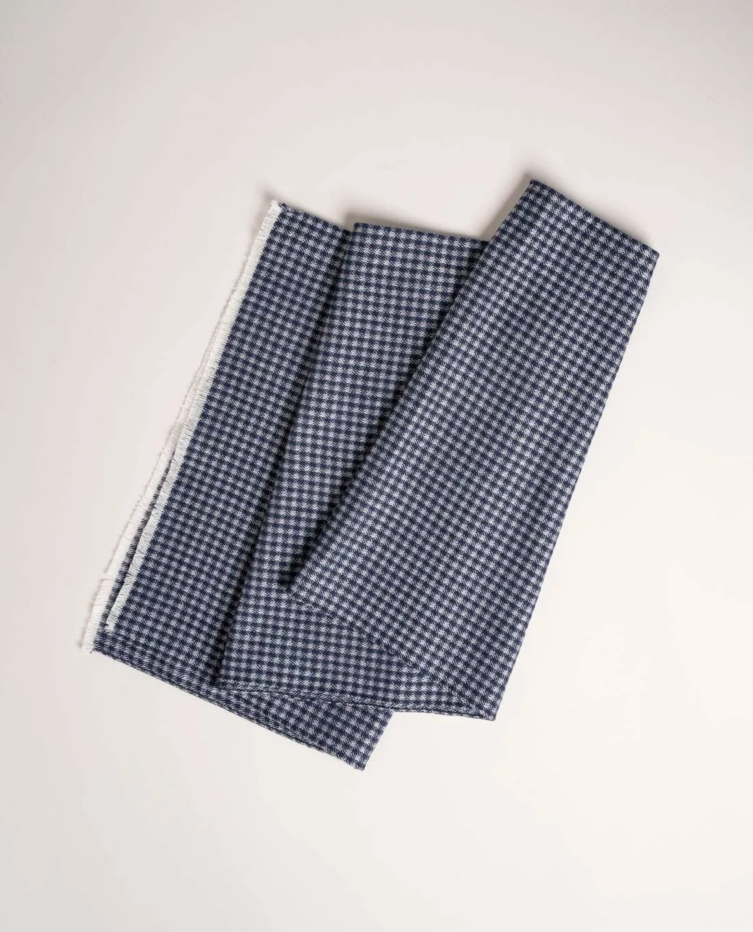 Wool Woven Scarf - Blue Gingham sold by Paolo Albizzati product image thumbnail 4