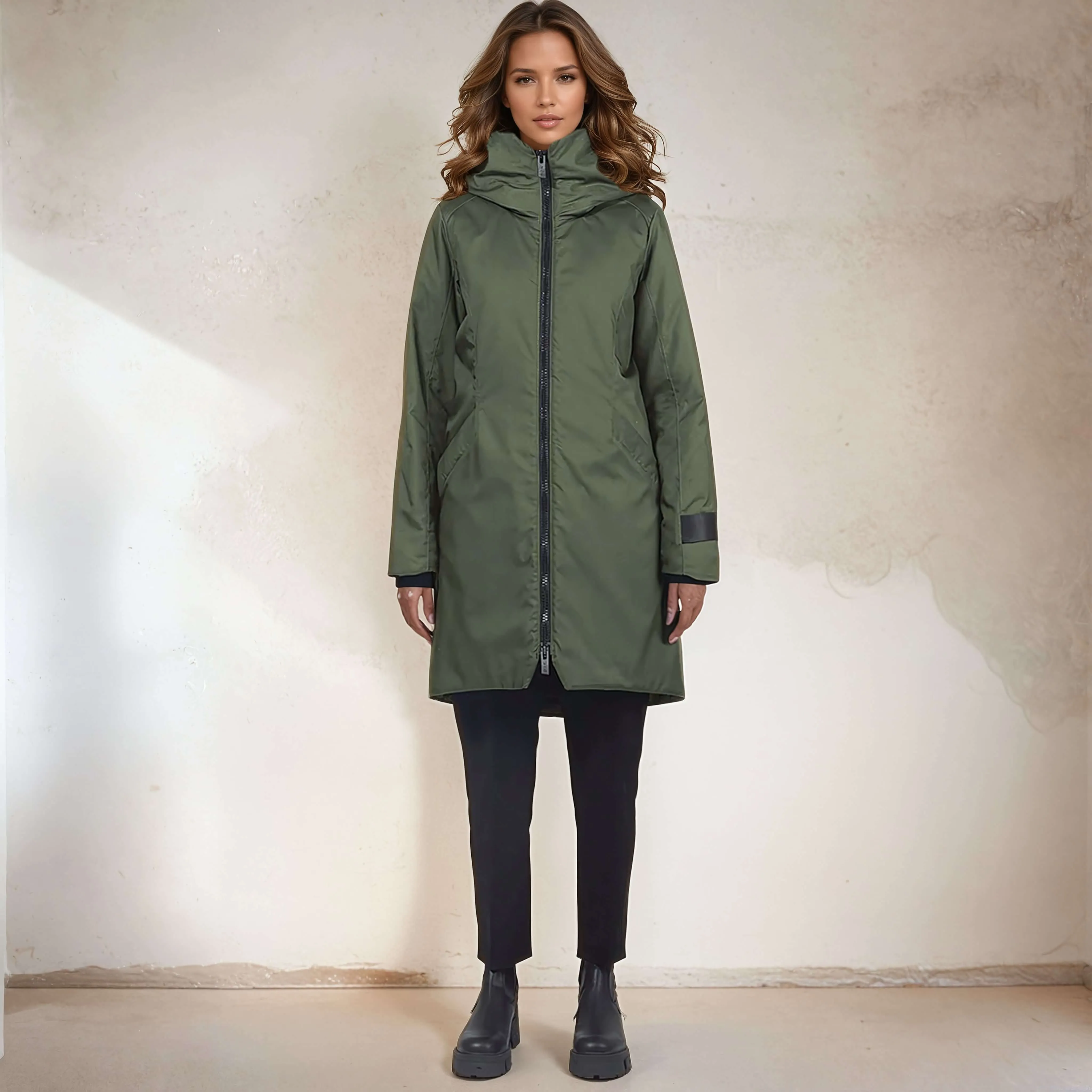 KIRSI - 3/4 Length Winter Coat - ECONYL sold by ALLTRUEIST KNITWEAR product image thumbnail 2
