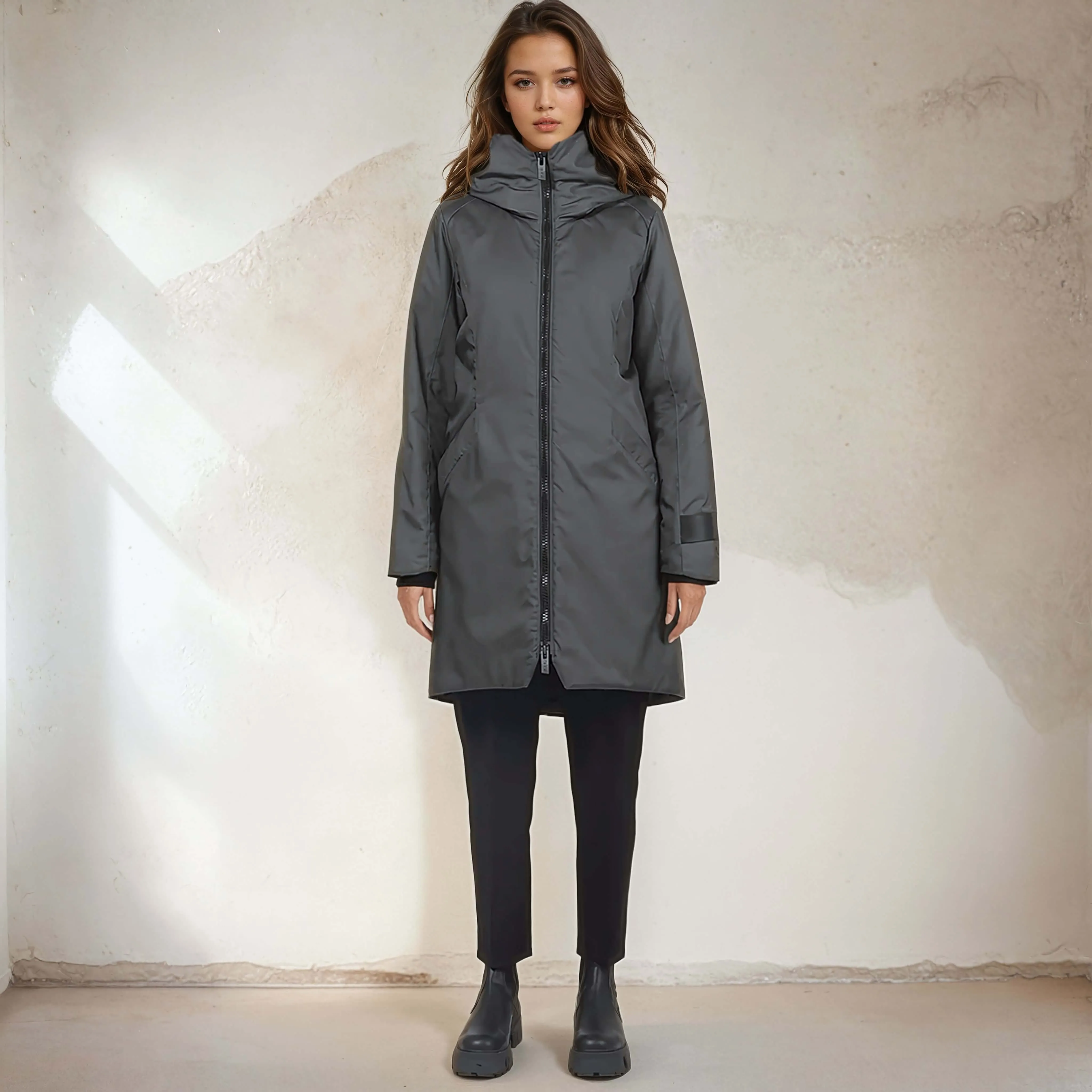 KIRSI - 3/4 Length Winter Coat - ECONYL sold by ALLTRUEIST KNITWEAR product image thumbnail 3