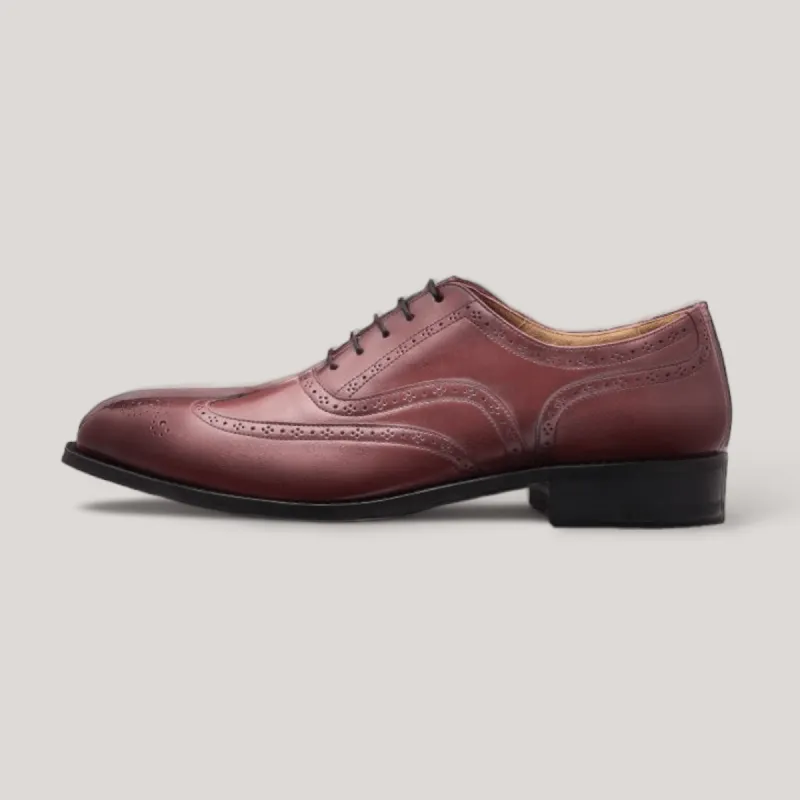 Firenze | Maroon Wingtip Brogue Shoes sold by ALLTRUEIST KNITWEAR
