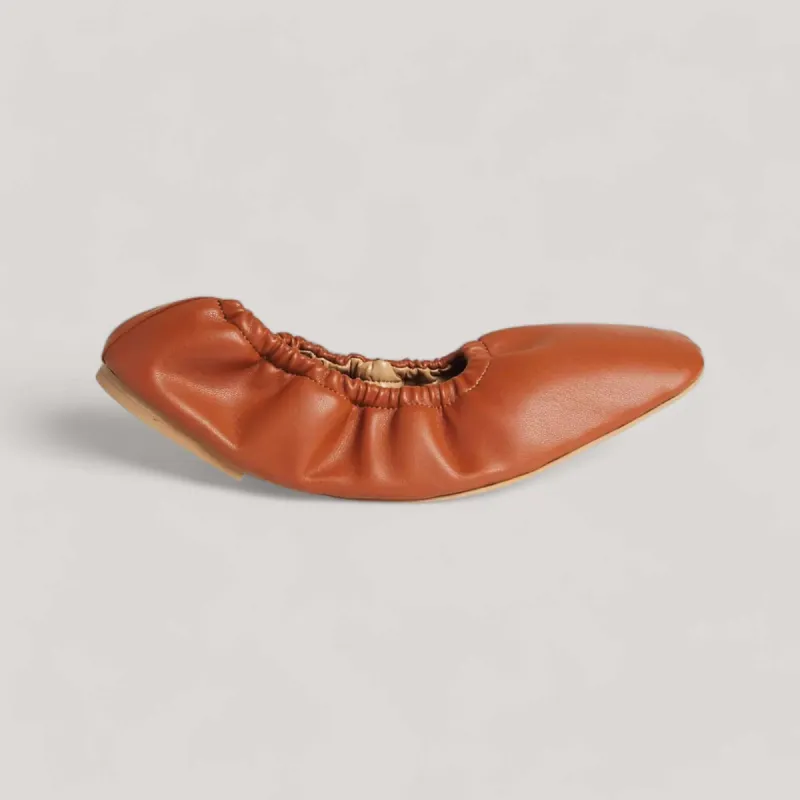 CARLA | Tan Vegan Nappa - Ballet Flats sold by ALLTRUEIST KNITWEAR