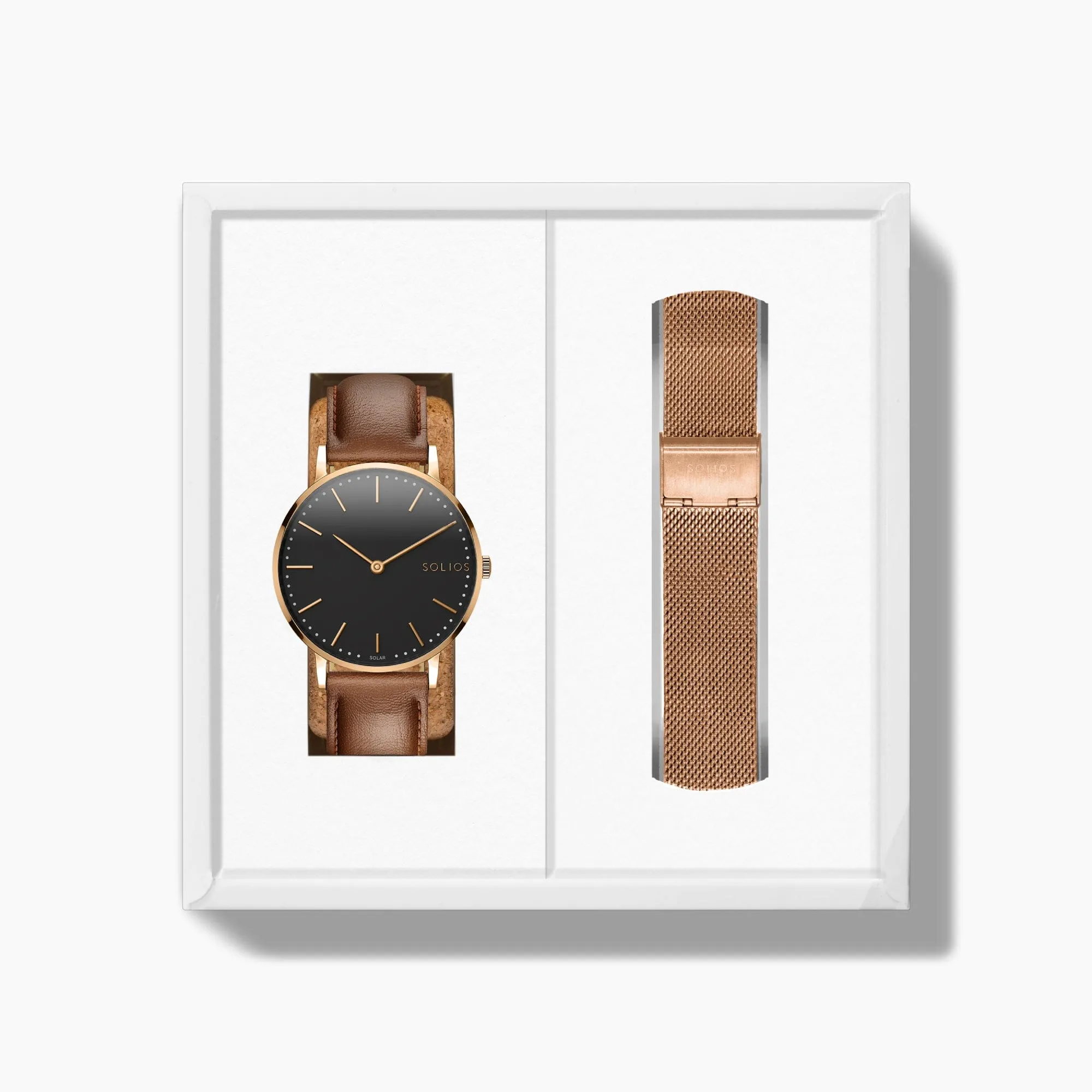 The Solar Classic Bundle | Black Dial - Rose Gold Case sold by ALLTRUEIST KNITWEAR