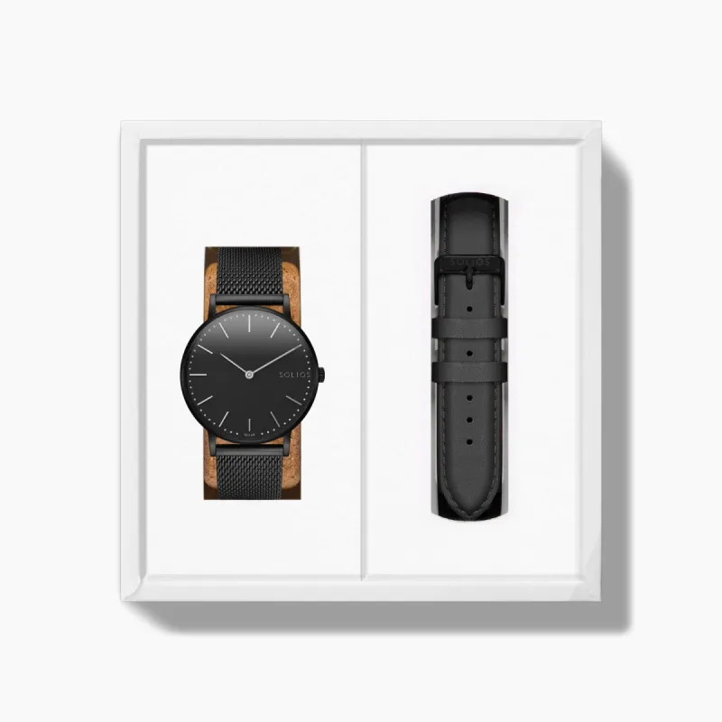 The Solar Classic Bundle | Black Dial - Black Case sold by ALLTRUEIST KNITWEAR